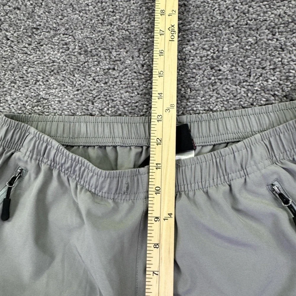 Santiny Shorts Mens Large Gray Athletic Elastic Waist Zip Pockets Hiking Running